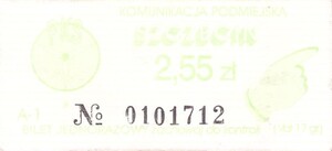Bilet Szczecin 2,55