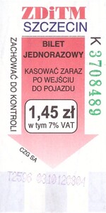 Bilet Szczecin 1,45