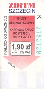Bilet Szczecin 1,90