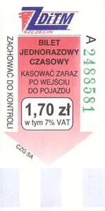Bilet Szczecin 1,70