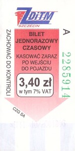 Bilet Szczecin 3,40