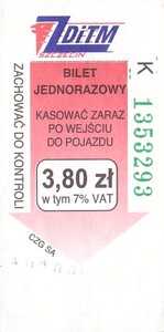 Bilet Szczecin 3,80