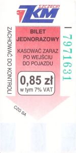 Bilet Szczecin 0,85