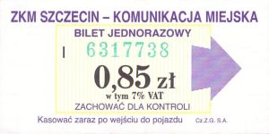 Bilet Szczecin 0,85