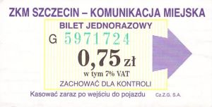 Bilet Szczecin 0,75