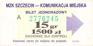 Bilet Szczecin 15/1500