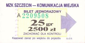 Bilet Szczecin 25/2500