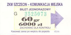 Bilet Szczecin 60/6000