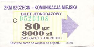 Bilet Szczecin 80/8000
