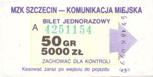 Bilet Szczecin 50/5000