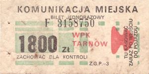 Bilet Tarnów 1800