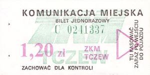 Bilet Tczew 1,20