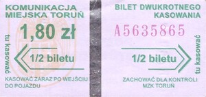 Bilet Toruń 1,80