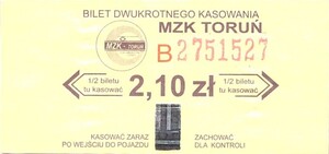 Bilet Toruń 2,10