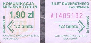 Bilet Toruń 1,90