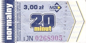 Bilet Tychy 3,00 DKK