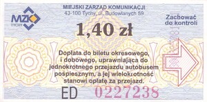 Bilet Tychy 1,40