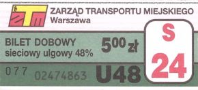 Bilet Warszawa 5,00