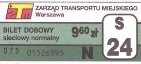 Bilet Warszawa 9,60