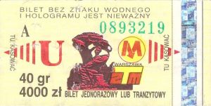 Bilet Warszawa 40/4000