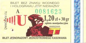 Bilet Warszawa 1,20+30
