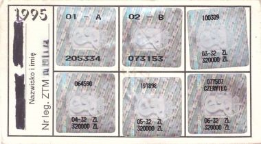 Bilet Warszawa 1995