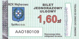 Bilet Wejherowo 1,60