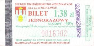 Bilet Włocławek 1,38