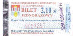Bilet Włocławek 2,10