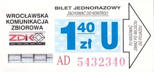 Bilet Wrocław 1,40