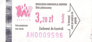 Bilet Wrocław 3,20