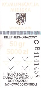 Bilet Wrocław 50/5000 pion