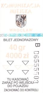 Bilet Wrocław 40/4000 pion