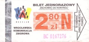 Bilet Wrocław 2,80