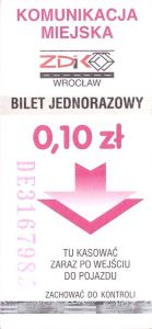 Bilet Wrocław 0,10 pion