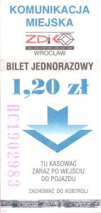 Bilet Wrocław 1,20 pion