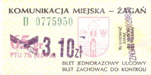 Bilet Żagań 65x3,10