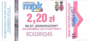 Bilet Zduńska Wola 2,20