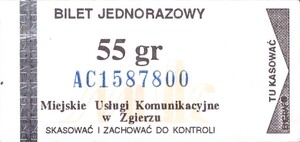 Bilet Zgierz 55
