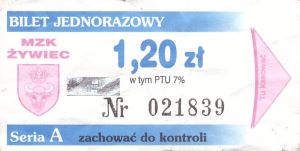 Bilet Żywiec 1,20
