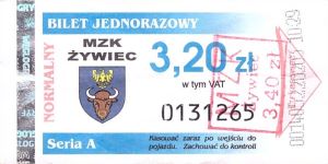 Bilet Żywiec 3,20