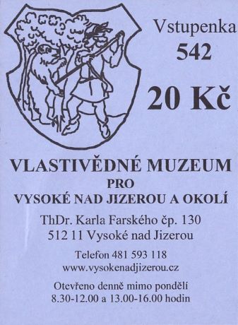Bilet muzeum Wysokie nad Izerą