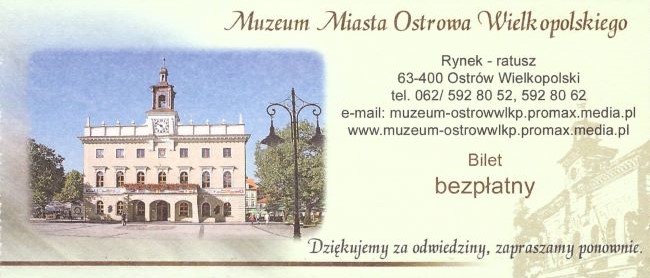 Bilet muzeum Ostrów Wielkopolski