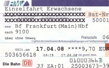 Bilet Rhein-Main-Verkehrsverbund