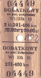Bilet PKP dodatkowy 