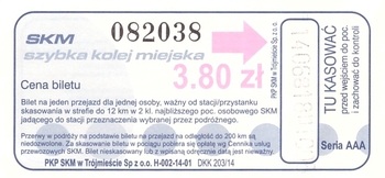 Bilet SKM 3,80