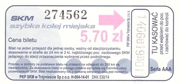 Bilet SKM 5,70