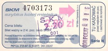 Bilet SKM 2,80 przebitka 2,20