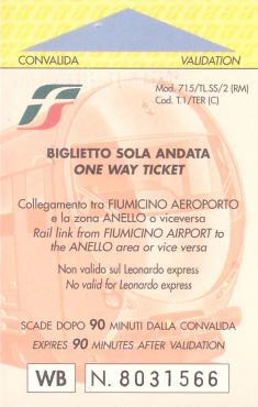 Bilet jednorazowy Trenitalia – połączenie Fiumicino Airport